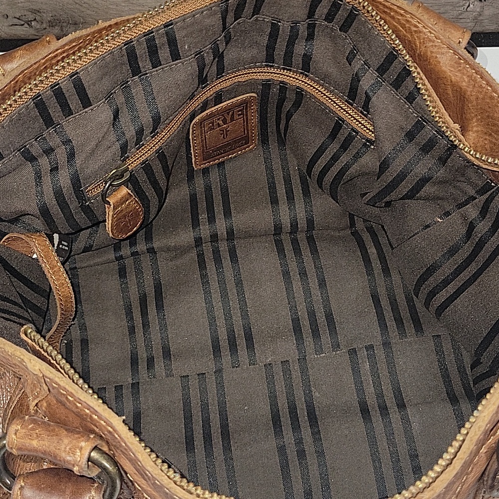 Frye Classic Brown Leather Crossbody Tote Bag - Picture 14 of 16